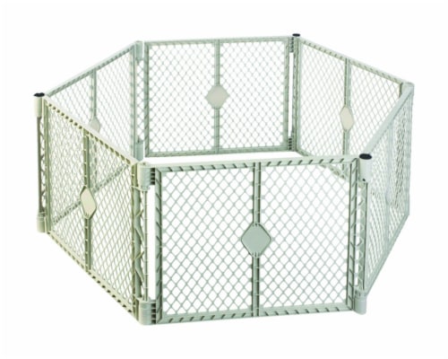 North States Superyard Classic Infant Play Yard - Light Gray Perspective: front