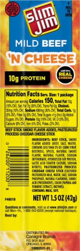 Slim Jim Mild Beef 'n Cheese Snack Stick Perspective: front