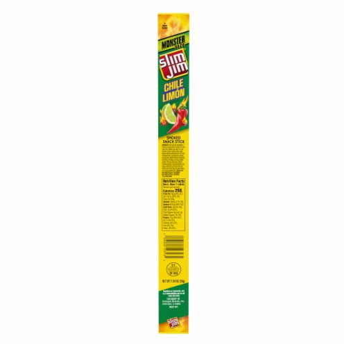 Slim Jim® Monster Smoked Snack Stick Chili Limon On -the-go Meat Snack Perspective: front