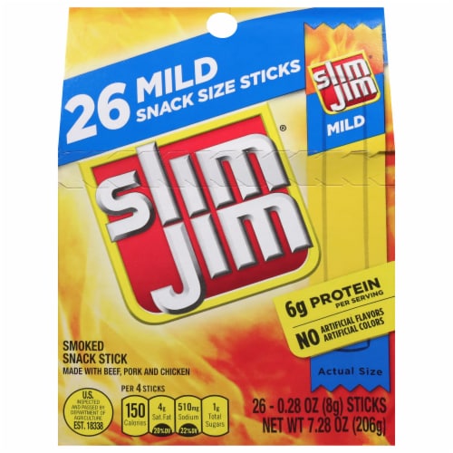 Slim Jim® Mild Smoked Snack Meat Sticks Perspective: front