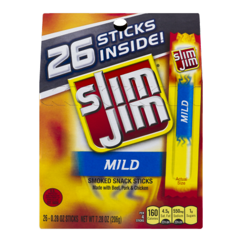 Slim Jim® Mild Smoked Snack Meat Sticks Perspective: front