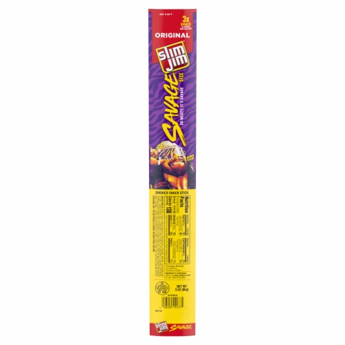 Slim Jim Original Savage Size Meat Stick Meat Snack Perspective: front