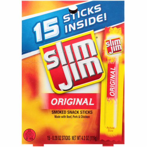 Slim Jim Original Smoked Snack Sticks Perspective: front