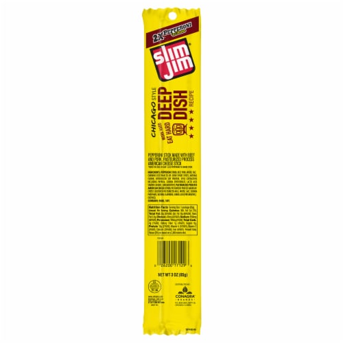 Slim Jim® Chicago Style Deep Dish Pepperoni Jerky Perspective: front