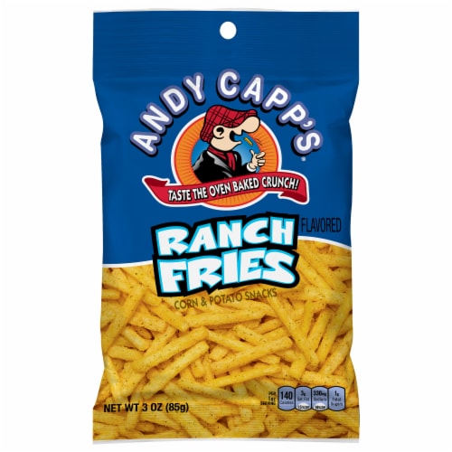 Andy Capp's Ranch Fries Flavored Corn & Potato Snacks Perspective: front