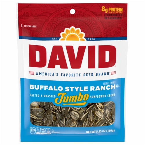 David® Buffalo Style Ranch Salted & Roasted Jumbo Sunflower Seeds Perspective: front
