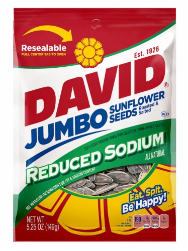 David® Reduced Sodium Jumbo Sunflower Seeds Perspective: front