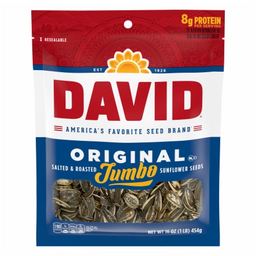 David Jumbo Original Roasted & Salted Sunflower Seeds Perspective: front