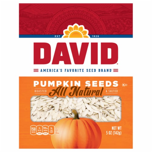 David® Roasted & Salted All Natural Pumpkin Seeds Perspective: front