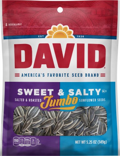 David® Sweet & Salty Jumbo Salted and Roasted Sunflower Seeds Perspective: front