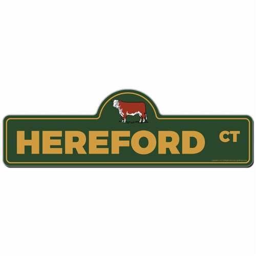 SignMission  24 x 8 in. Street Sign - Hereford Perspective: front