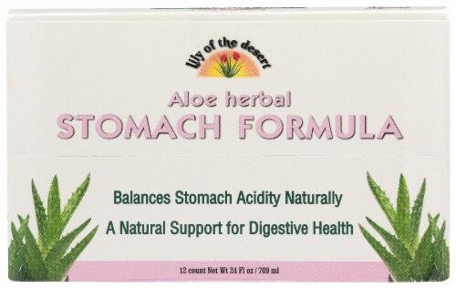 Lily of the Desert Aloe Fresh Mint Herbal Stomach Formula Shots 12 Count Perspective: front