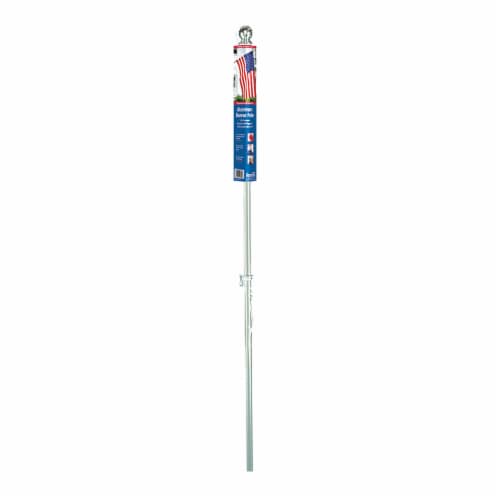 Annin Flagmakers American Flag Brushed Aluminum Flagpole Perspective: front