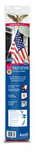 Annin Flagmakers American Flag Set with Steel Pole Perspective: front