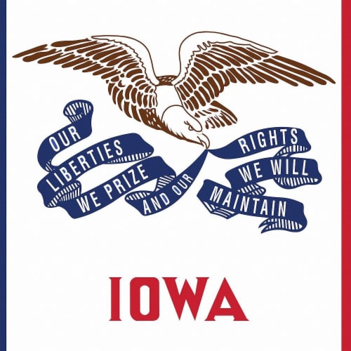 Annin Flags Nylon Solar Guard Iowa State Flag Perspective: front