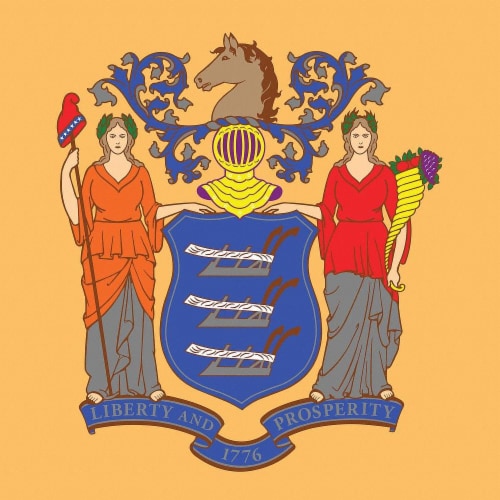 Annin Flags Nylon SolarGaurd New Jersey State Flag Perspective: front