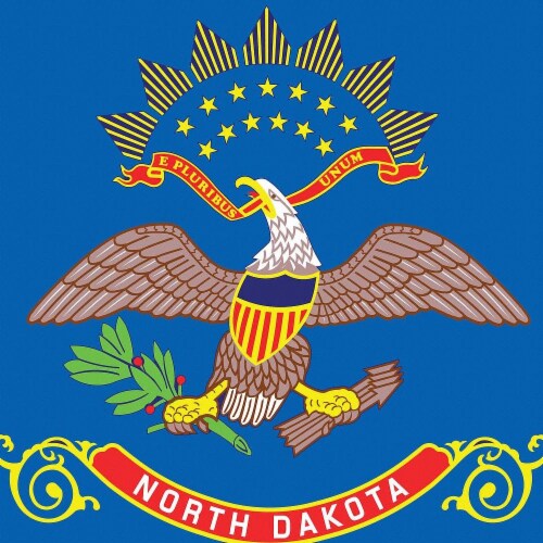 Annin Flags Nylon SolarGaurd North Dakota State Flag Perspective: front