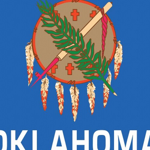 Annin Flags Nylon SolarGuard Oklahoma State Flag Perspective: front