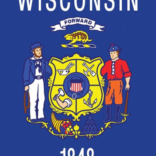 Annin Flags Nylon SolarGuard Wisconsin State Flag Perspective: front