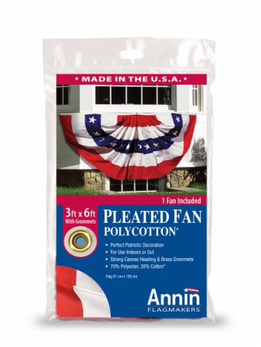 Annin Flagmakers Pleated Fan Bunting Decoration American Flag Perspective: front