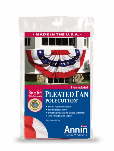 Annin Flagmakers Pleated Fan Bunting Decoration American Flag Perspective: front