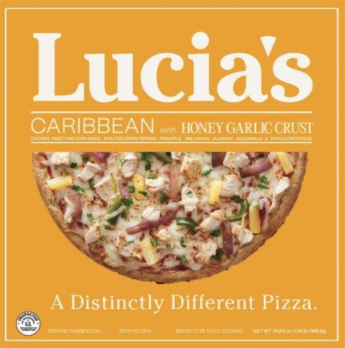 Lucia's Caribbean with Honey Garlic Crust Pizza Perspective: front