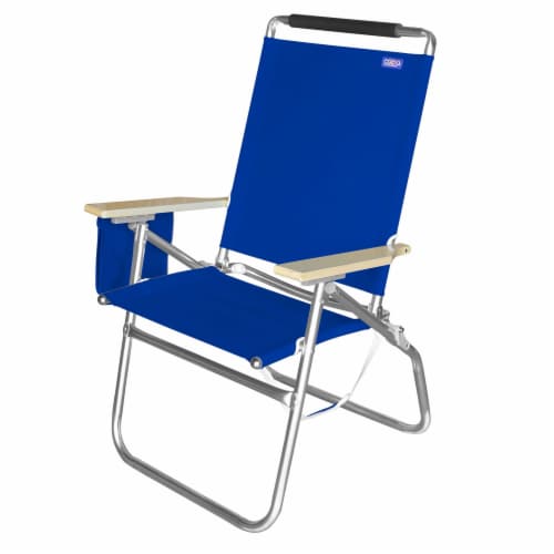 Copa Big Tycoon 4 Position Folding Aluminum Beach Lounge Chair, Blue, 1 ...