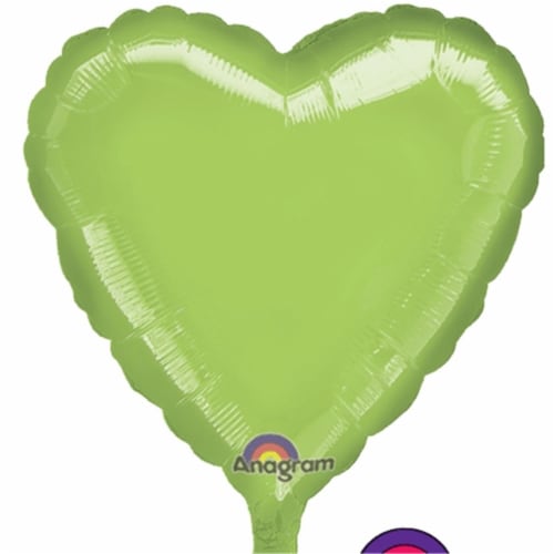 Loftus International A0-7127 18 in. Metallic Lime Green HX Heart Balloon Perspective: front