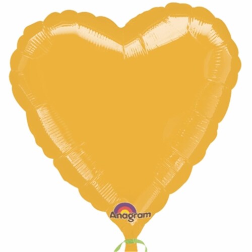 Loftus International A1-0585 18 in. Metallic Gold Heart Balloon Perspective: front
