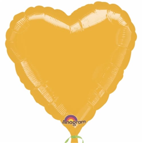 Loftus International A1-0585 18 in. Metallic Gold Heart Balloon Perspective: front