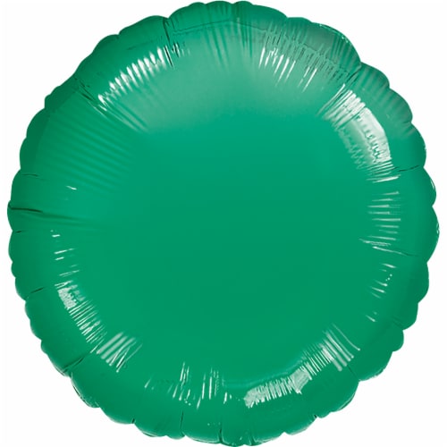 Anagram International Round Party Balloons Green - Metallic Green Perspective: front