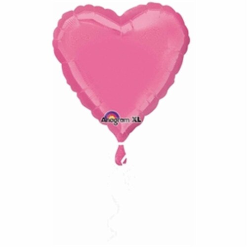 Anagram 51934 18 in. Rose Heart Foil Flat Balloon Perspective: front