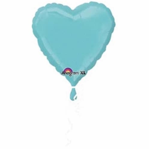 Anagram 52325 18 in. Robins Egg Blue Heart Balloon Perspective: front