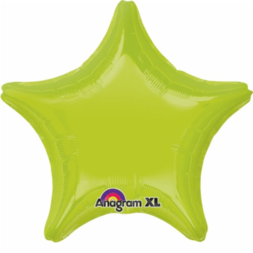 Anagram 52283 18 in. Kiwi Green Star Balloon Perspective: front