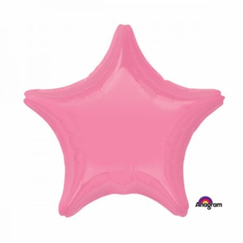 Anagram 82727 19 in. BRT Bubblegum Pink Star Balloon Perspective: front