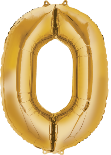Anagram Number 0 Gold Balloon Perspective: front