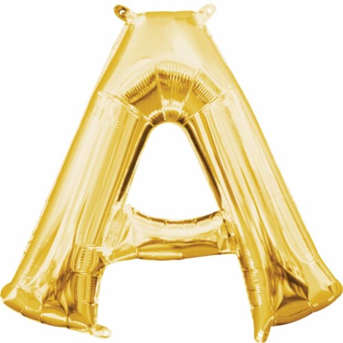 Amscan Air‑Filled Letter A Balloon - Gold Perspective: front