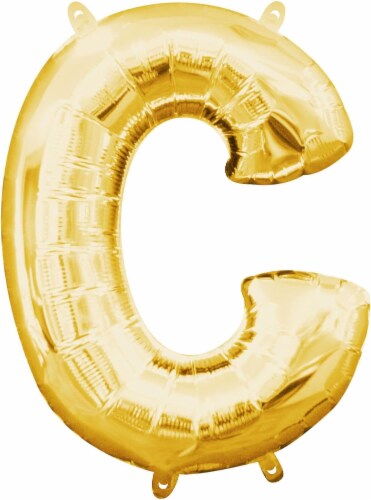 Amscan Air-Filled Letter C Balloon - Gold Perspective: front
