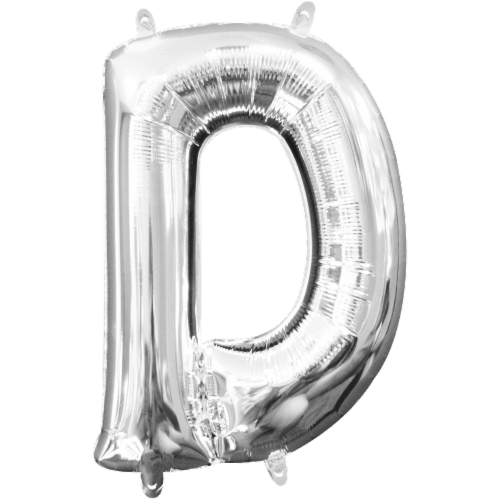 Amscan Air‑Filled Letter D Balloon - Silver Perspective: front