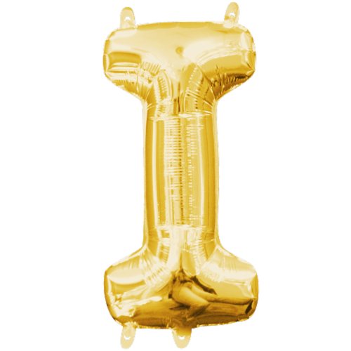 Amscan 3302930 Air‑Filled Letter I Balloon - Gold Perspective: front