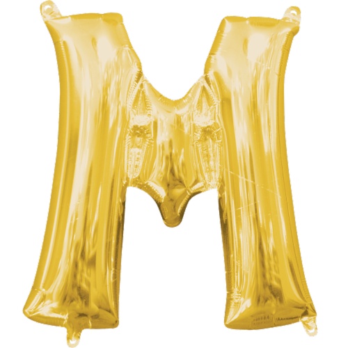 Amscan Air‑Filled Letter M Balloon - Gold Perspective: front