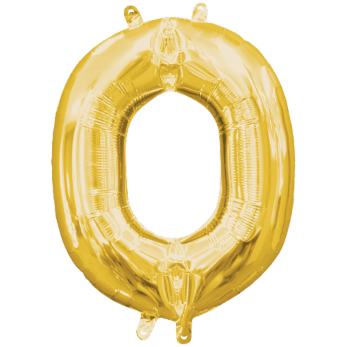 Amscan Air‑Filled Letter O Balloon - Gold Perspective: front