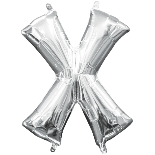 Anagram 78505 16 in. Letter X Silver Supershape Foil Balloon Perspective: front