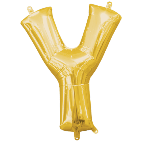 Amscan Air‑Filled Letter Y Balloon - Gold Perspective: front
