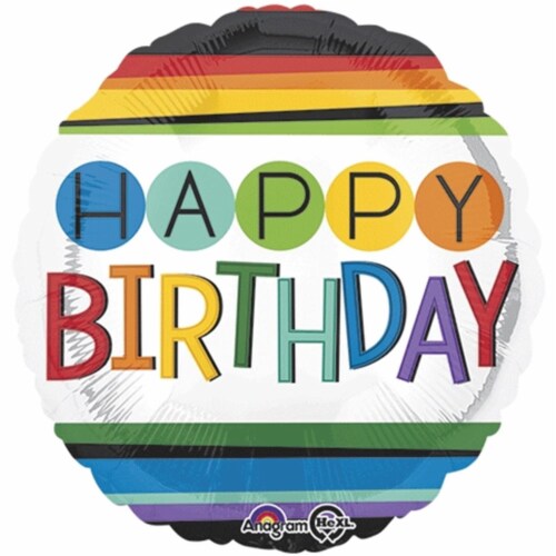 Loftus International A3-4429 18 in. Rainbow Birthday Balloon Perspective: front