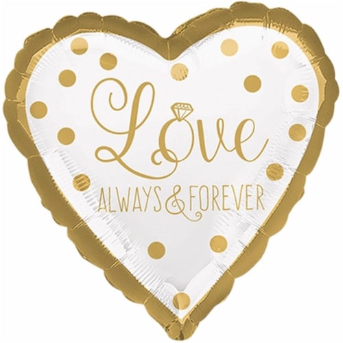 Loftus International A3-6551 18 in. Sparkling Gold Wedding HX Balloon Perspective: front