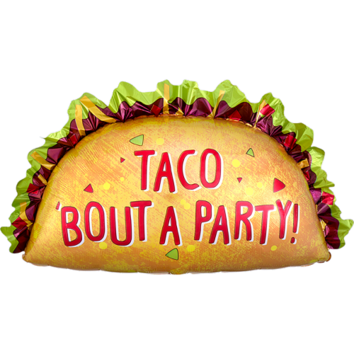 Anagram Taco Party 33 Jumbo Shaped Foil Balloon Perspective: front