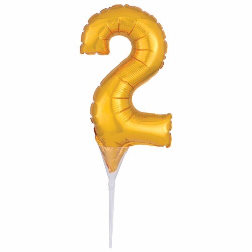 DecoPac Numeral 2 Inflatable Gold Decorations Perspective: front