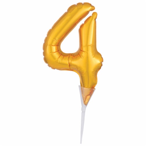 DecoPac Numeral 4 Inflatable Decoration - Gold Perspective: front