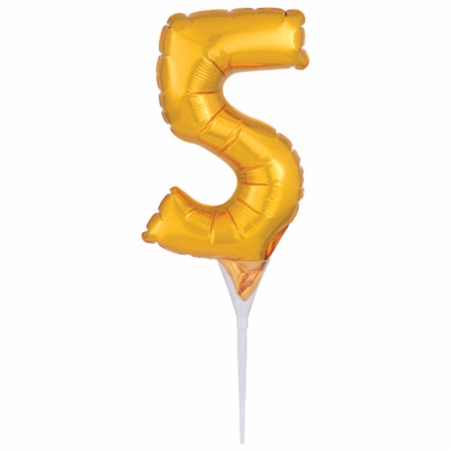 DecoPac Numeral 5 Inflatable Decoration - Gold Perspective: front